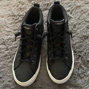 NEW Women’s black high top faux leather. Women’s size 8, fits like an 8 .